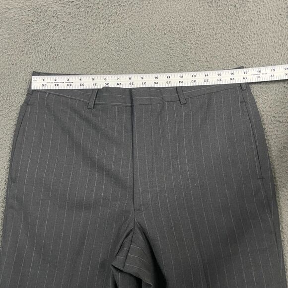 Brooks Brothers Pants Mens 34x30 Gray Striped Classic Fit Dress Slacks Wool - Picture 6 of 11